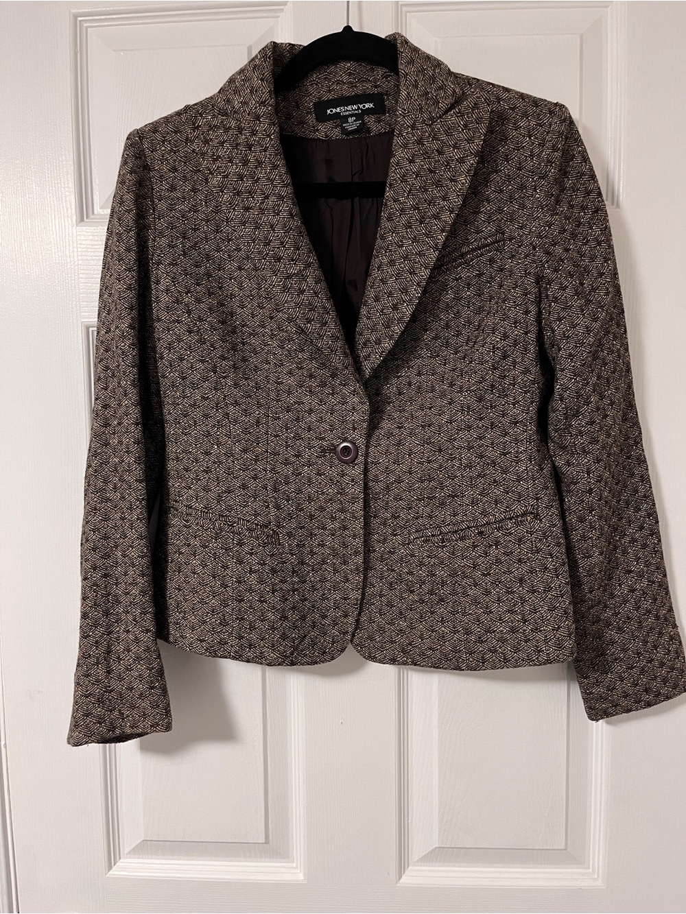 Vintage Jones New York Taupe Textured Women's Blazer